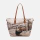 Ynot? Borsa Shopping Medium Yes Bag Stampa Città